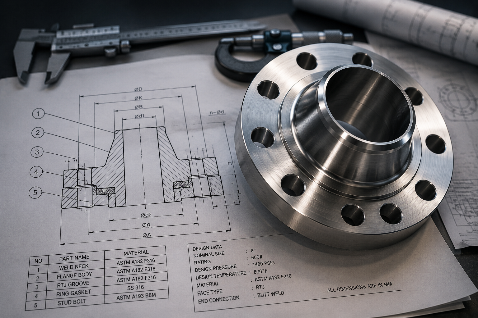 Design & Construction of Ring Type Joint Weld Neck Flange